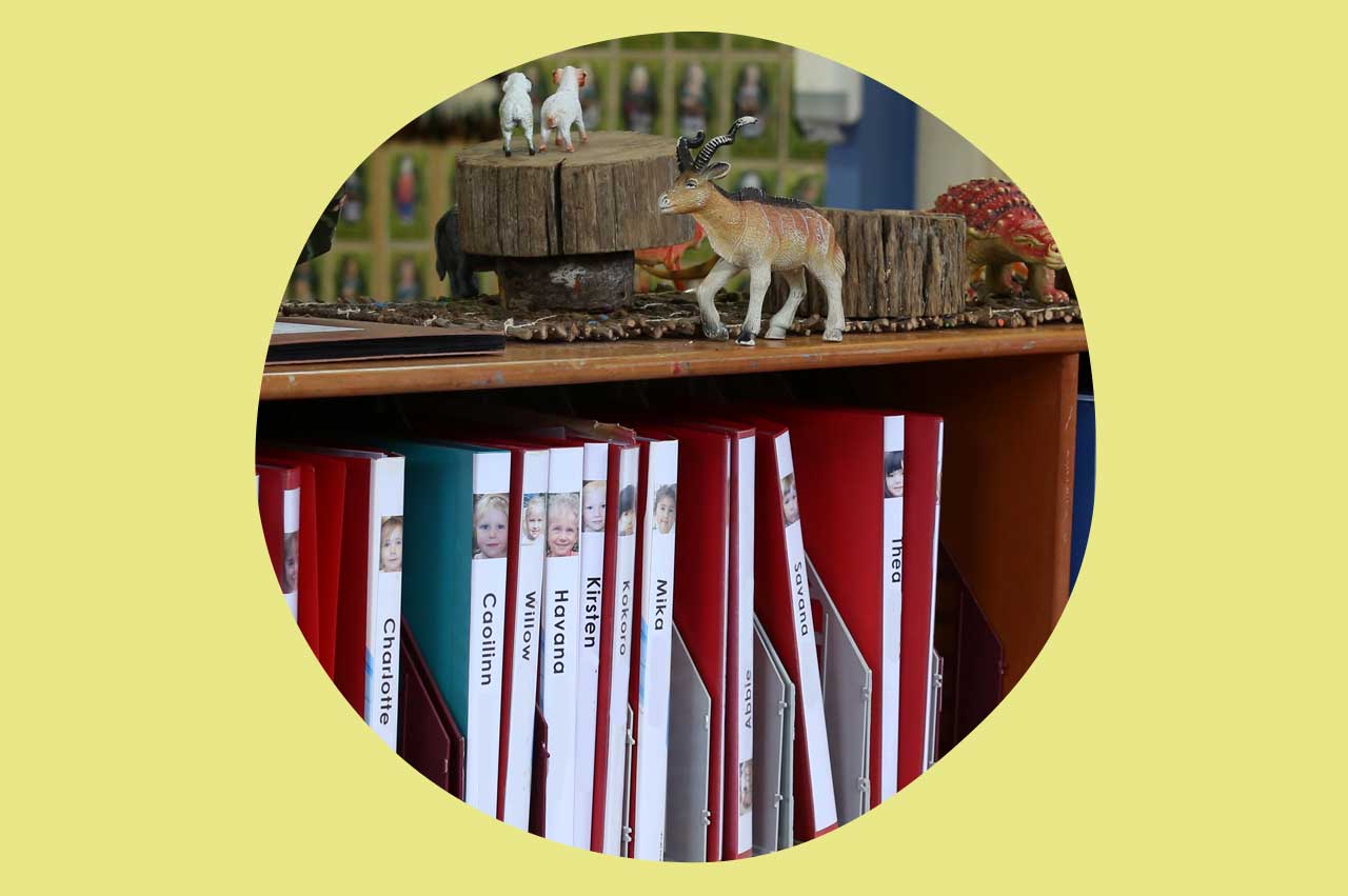 Each child has a portfolio in which the teachers record significant moments and learning stories at Kindy